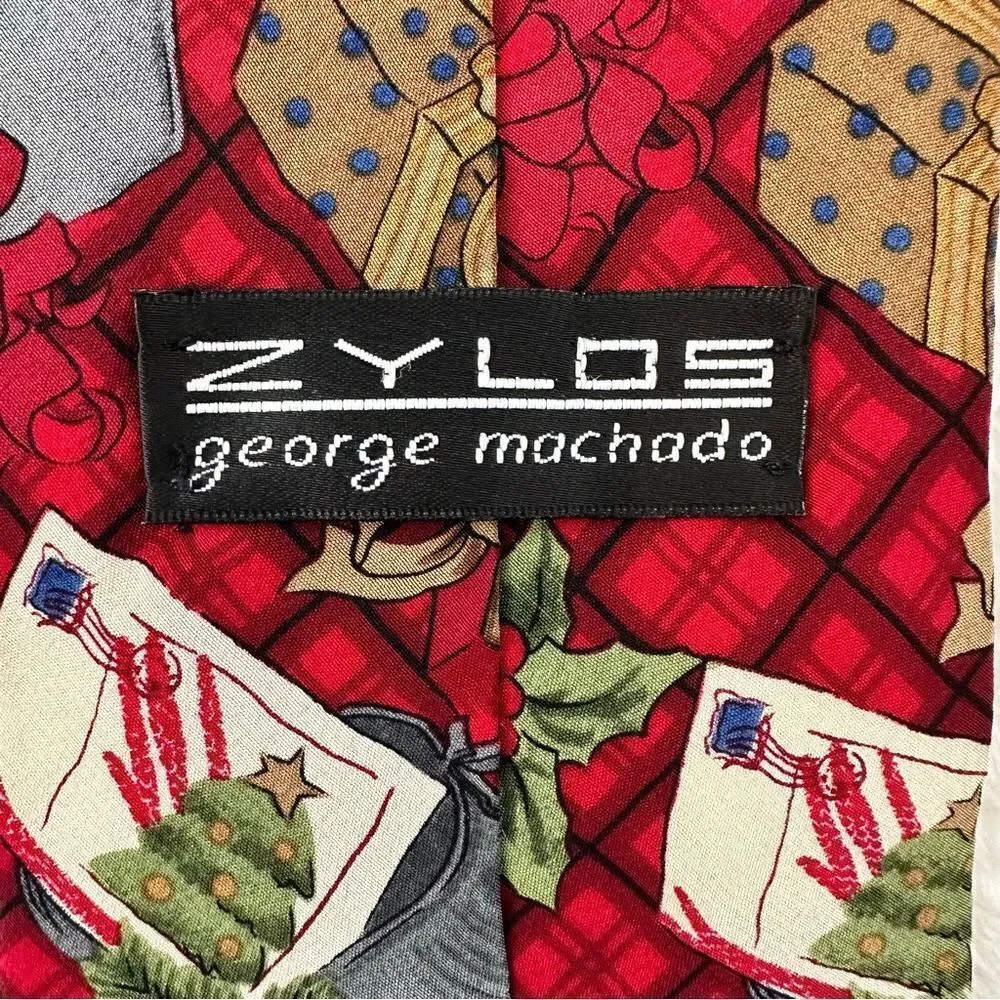 ‎Zylos George Machado Christmas print necktie